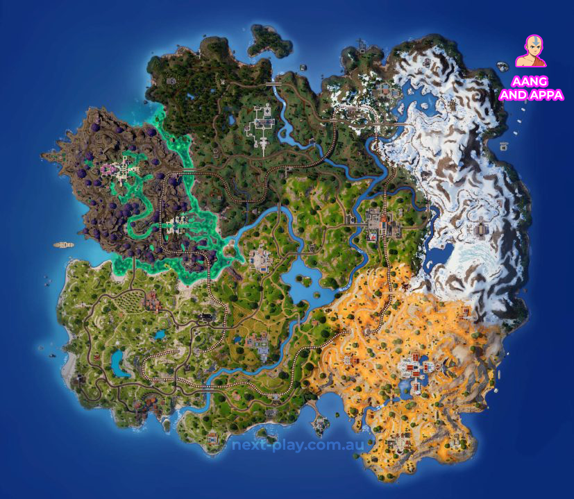 Where to find Aang and Appa in Fortnite