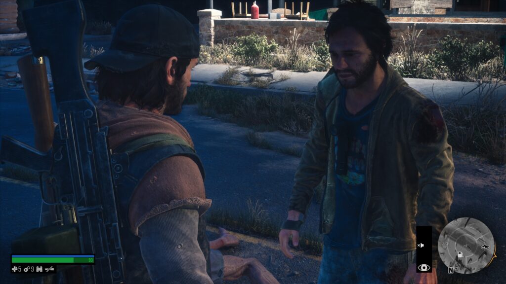 Days Gone Remastered two men talking on a dark street