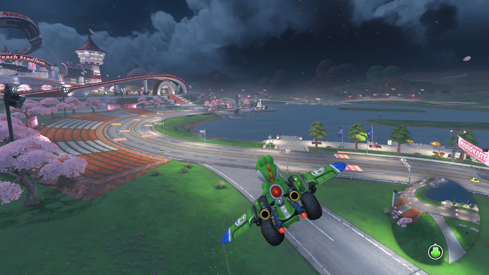 Yoshi Gliding in Mario Kart World